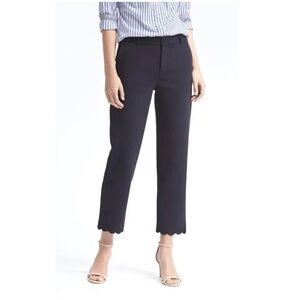 Banana Republic Navy Blue Avery Pants Scallop Hem Sz 4